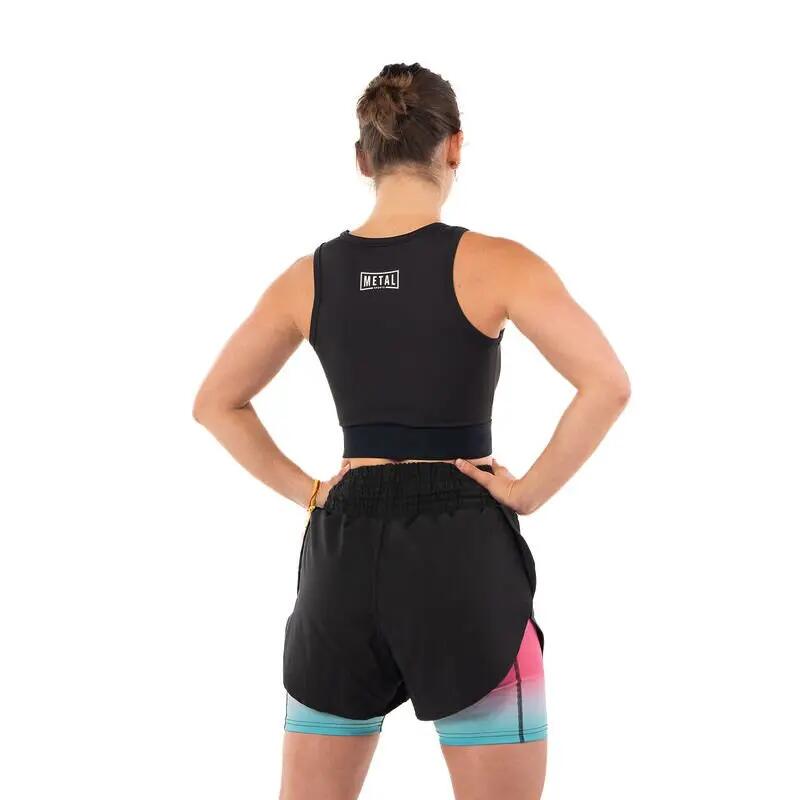 MMA Shorts 2-in-1 Damen Metal Boxe Miami Vibe S 3/6