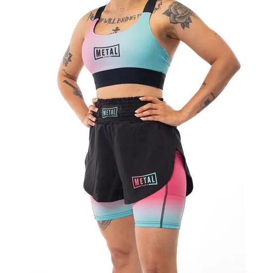 Short MMA 2-en-1 femme Metal Boxe Miami Vibe XS
