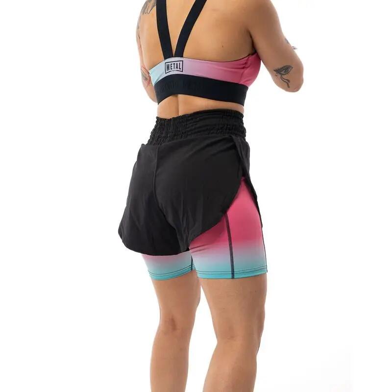 MMA Shorts 2-in-1 Damen Metal Boxe Miami Vibe S 4/6