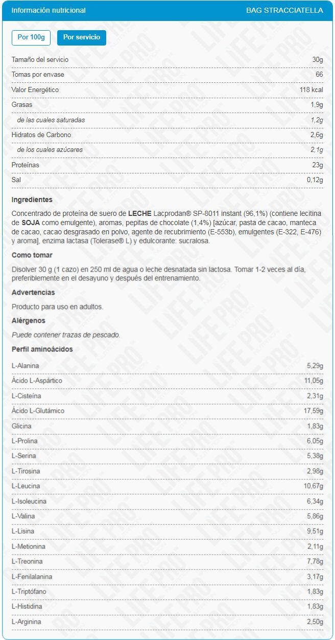 Proteína de suero Life Pro Bolsa Whey 2kg Proteccion y Crecimiento Muscular 3/4
