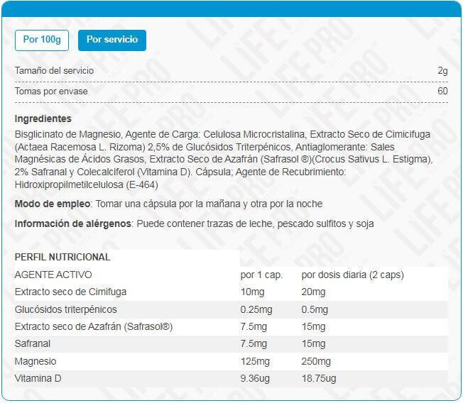 Meno Pause - 120 Cápsulas Veganas LifePRO 2/3