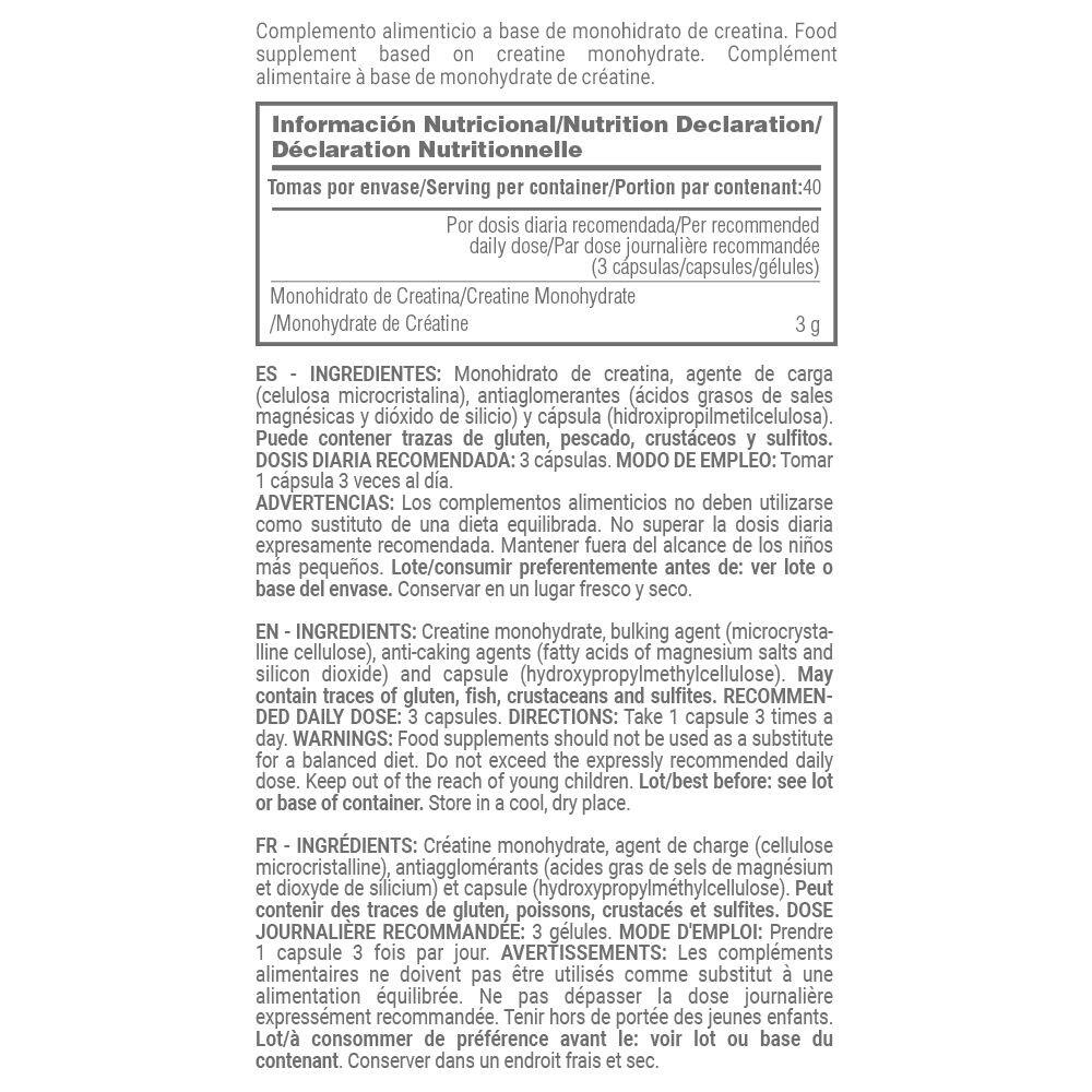 Creatine 200 mesh 3g - 120 vegetable capsules de MASmusculo 4/5