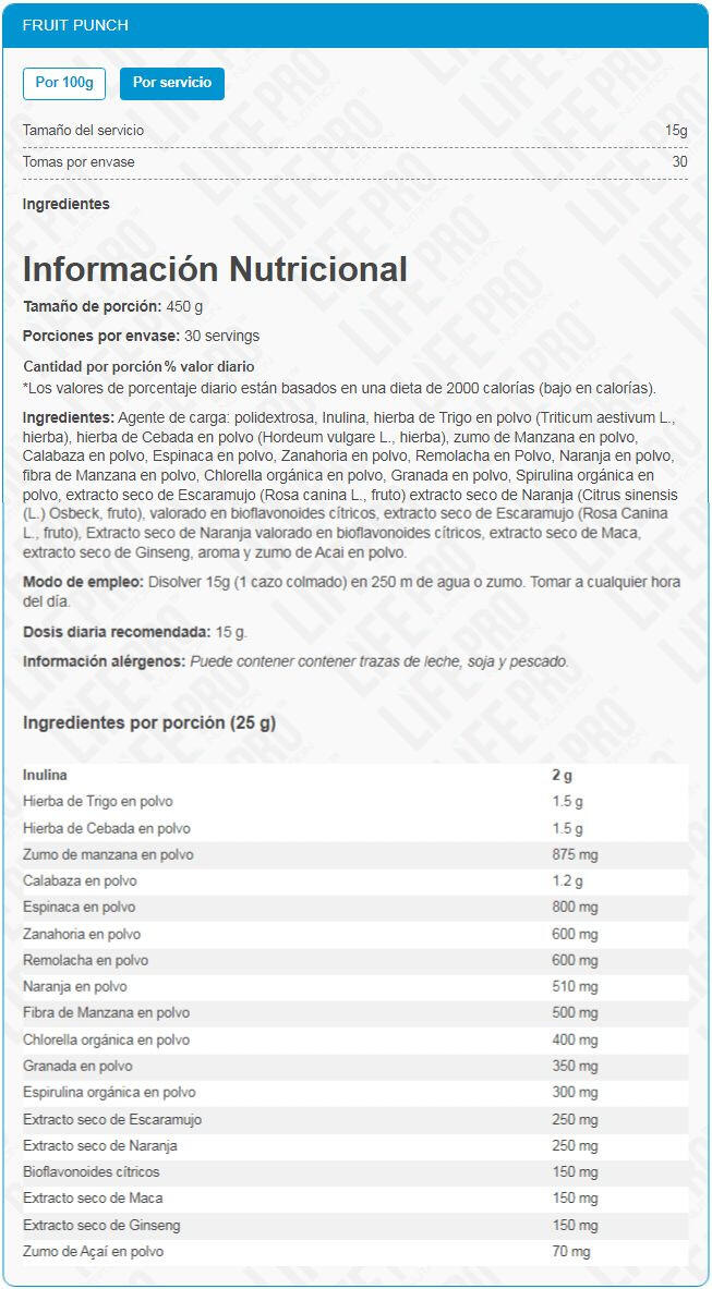 sales minerales Life Pro Ultimate Greens Blend 450g 4/5
