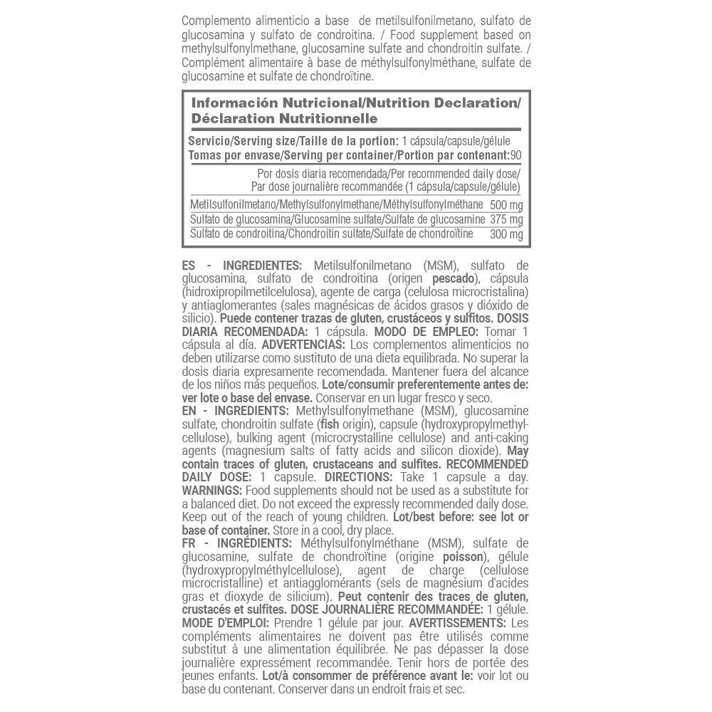 MSM Chondroitin and Glucosamine - 90 Vegetable Capsules de MASmusculo 5/6