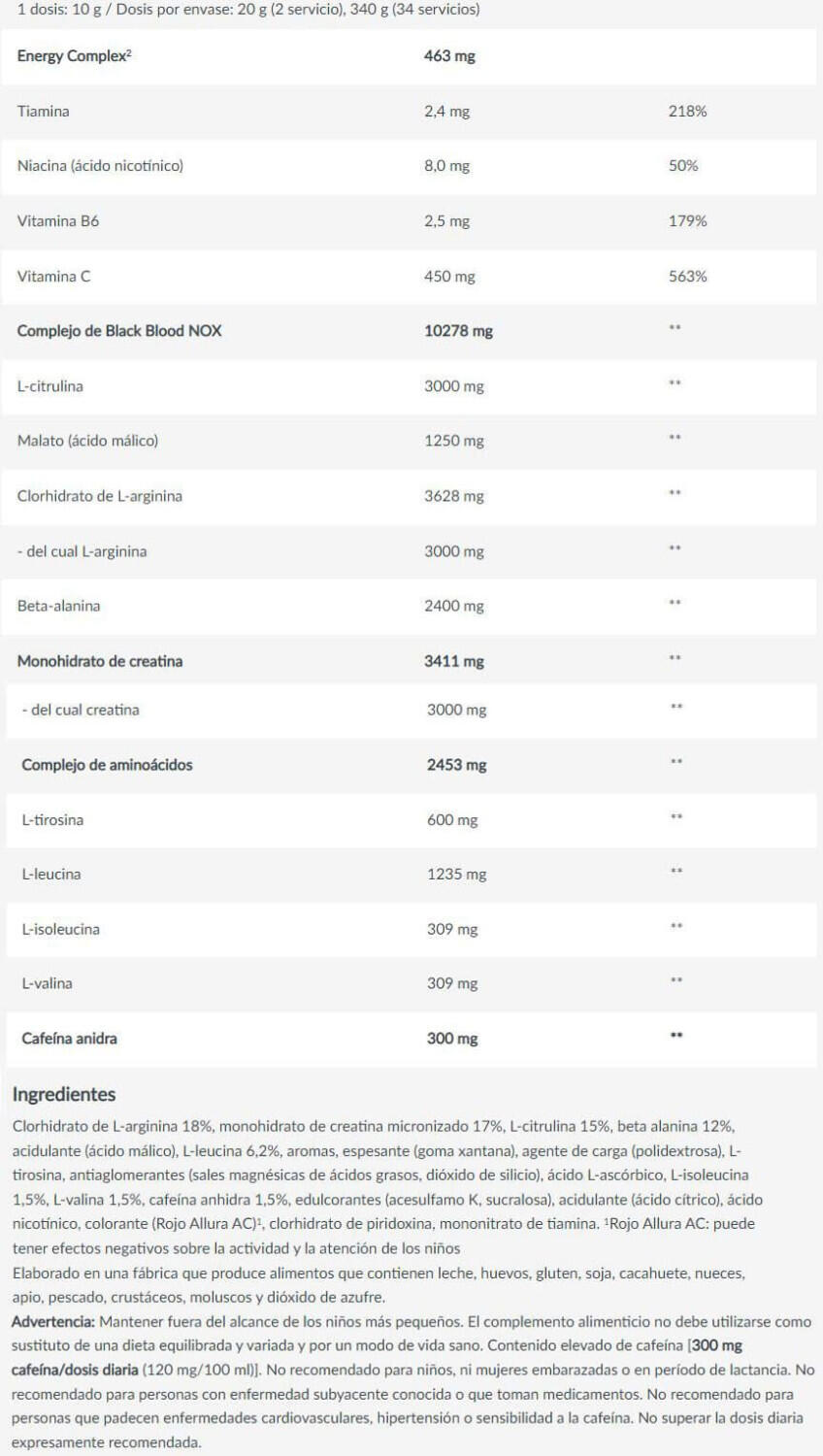 Black Blood NOX - 330g Bayas Biotech USA 4/5