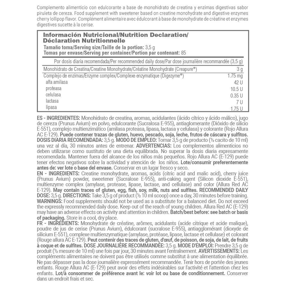 Creatina Monohidrato (Creapure®) - 300g Lollipop MASMUSCULO 4/5