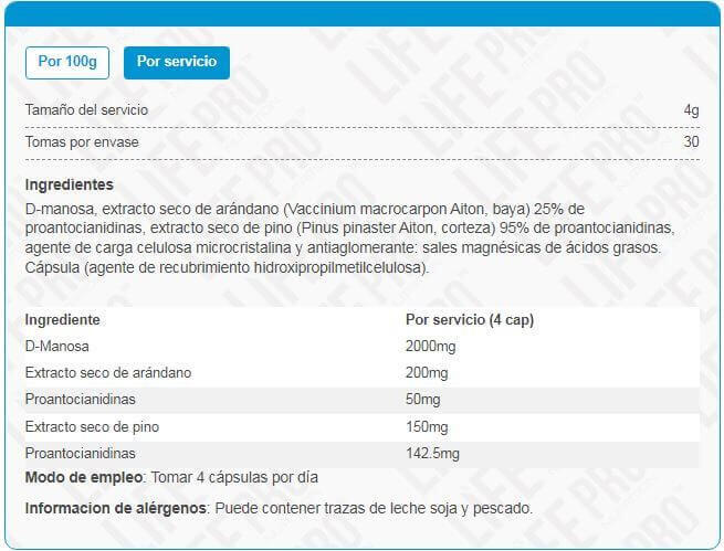 LIFE PRO CYSTOMED PRO 120 Vcaps – Previene Cistitis, Alivio Rápido y Protección 4/5