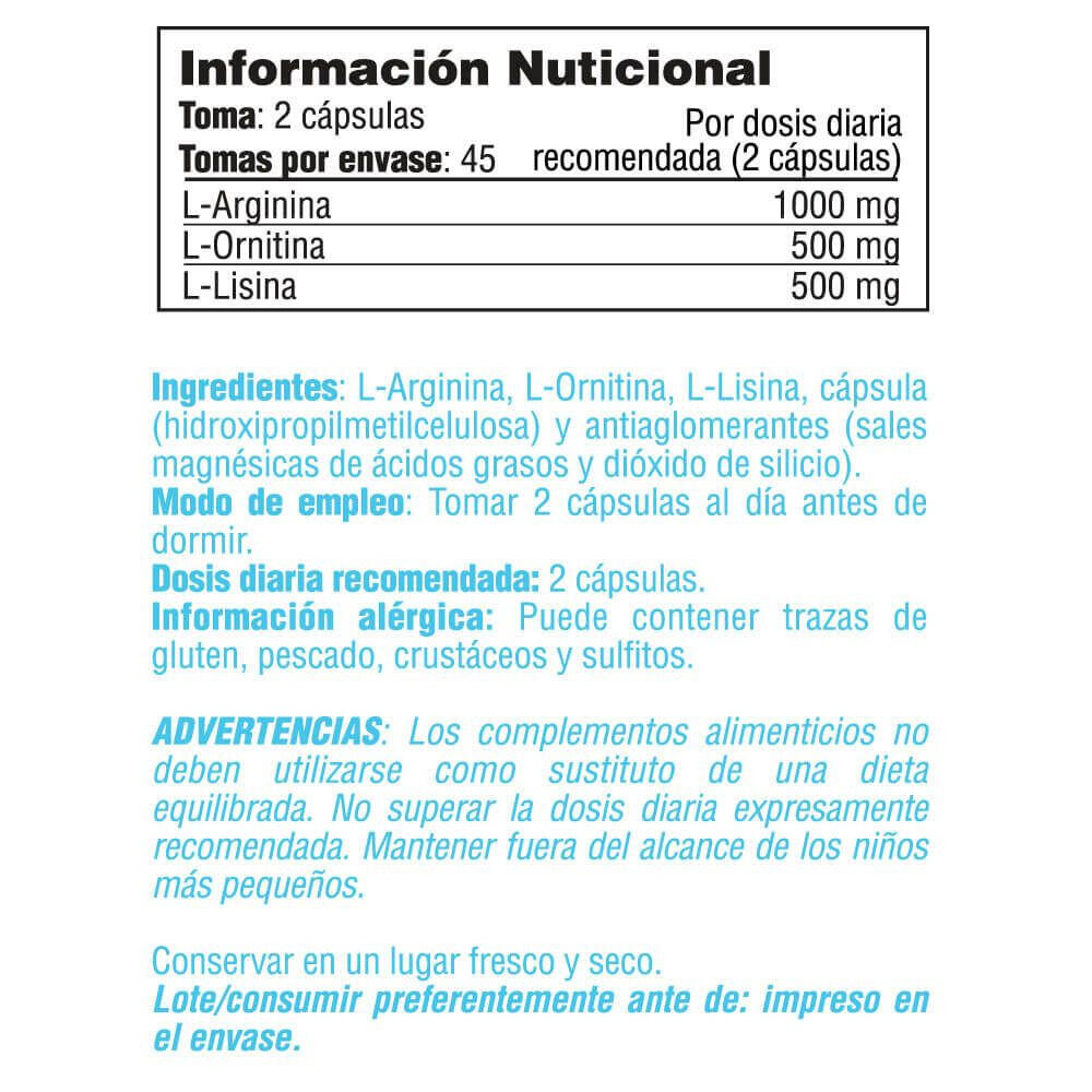 Arginina, Ornitina Lisina - 90 caps de Smart Supplements 4/5