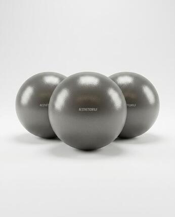 Ballon de Pilates Souple Lot de 3 Premium 25cm Gris Pierre