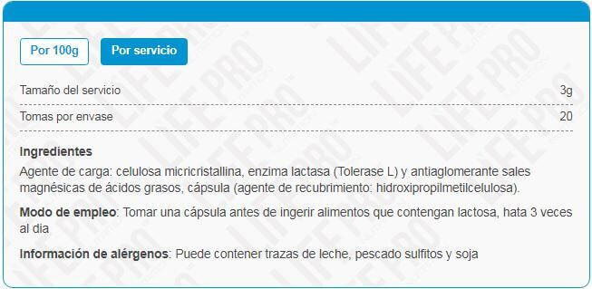 LIFE PRO LACTASE ENZYME 60Vcaps 3/4