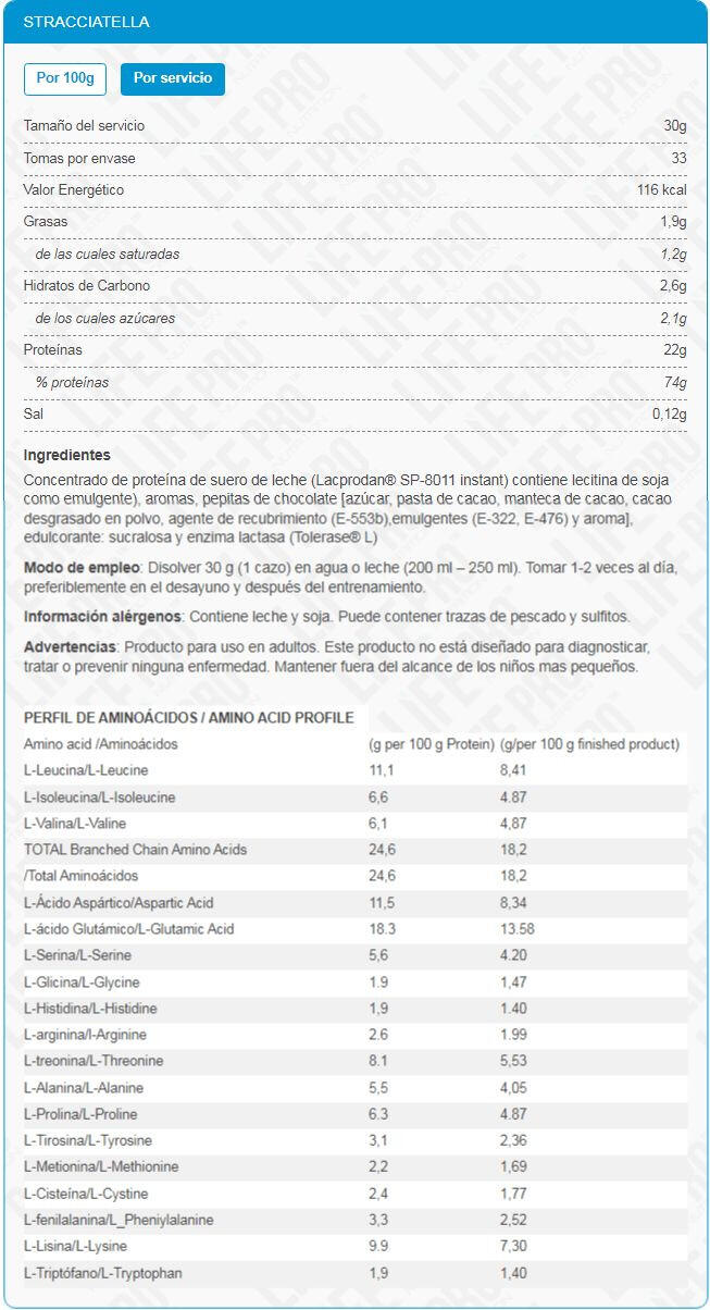 Proteine ​​del siero di latte - 1 kg Stracciatella LifePRO 5/6