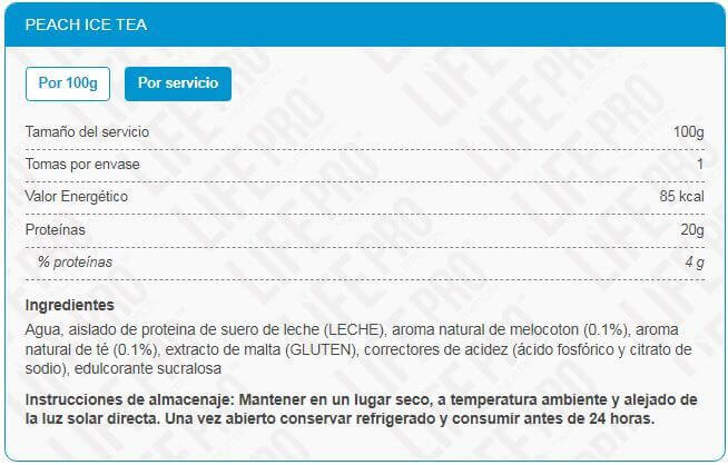 Clear Protein Water - 500ml Te al melocotón LifePRO 2/3