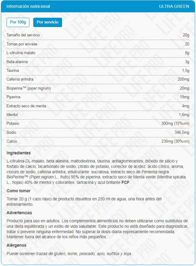 Preentreno Life Pro Elektro 400g Aumenta Rendidimiento y Reduce Fatiga 4/5