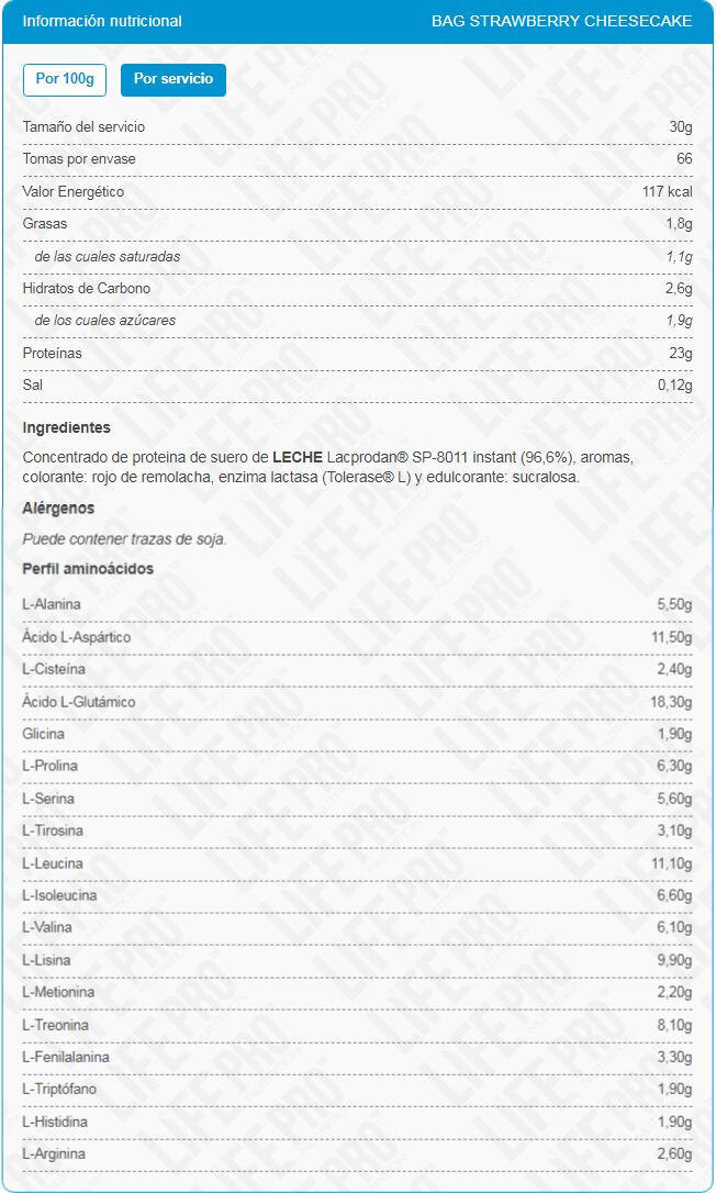 Proteína de suero Life Pro Bolsa Whey 2kg Proteccion y Crecimiento Muscular 3/4