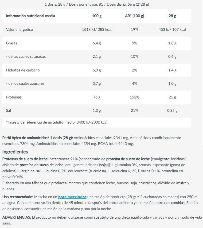 100% Pure Whey - 2Kg Arroz con leche Biotech USA 2/3