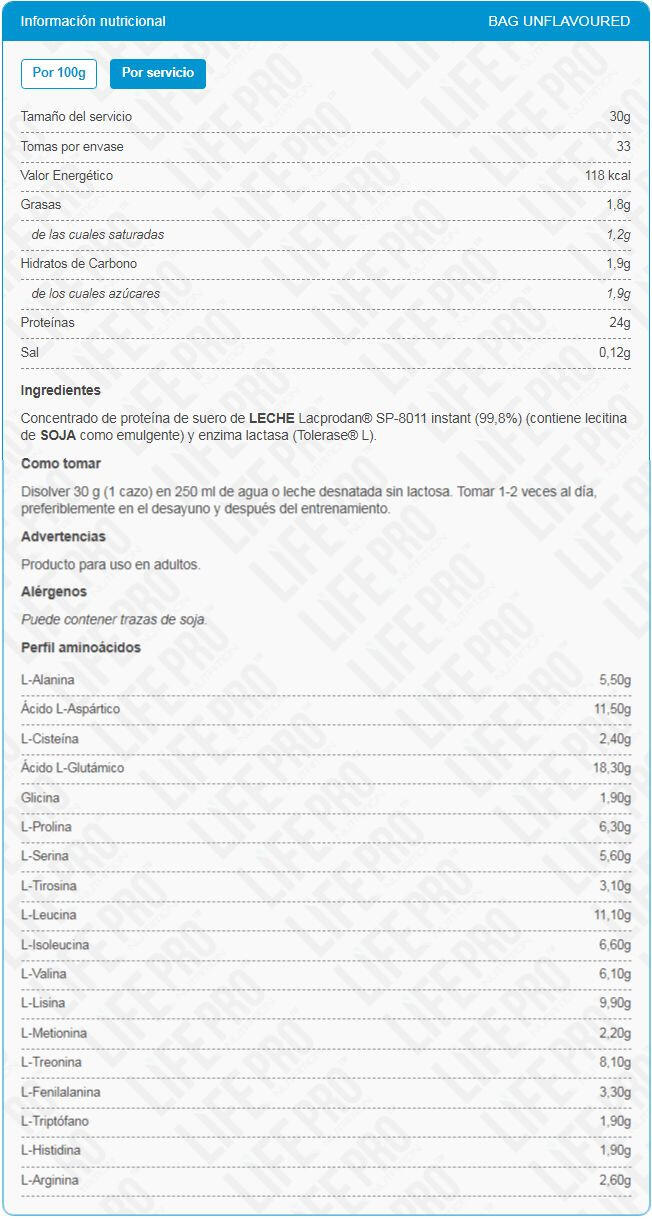 LIFE PRO WHEY 1KG - Proteína de Suero y Crecimiento Muscular 5/6