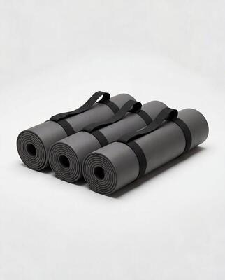 Yoga pilates barre mat set van 3 premium boogvorm 183x68cm steengrijs