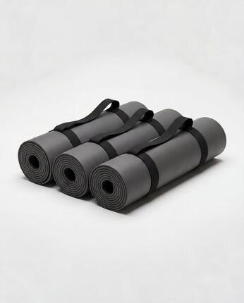 Yoga Pilates Barre Mat Set van 3 Premium Boogvorm 183x68cm Steengrijs