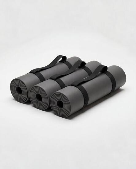 Yoga Pilates Barre Mat Set van 3 Premium Boogvorm 183x68cm Steengrijs