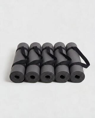Yoga pilates barre mat set van 5 premium boogvorm 183x68cm steengrijs