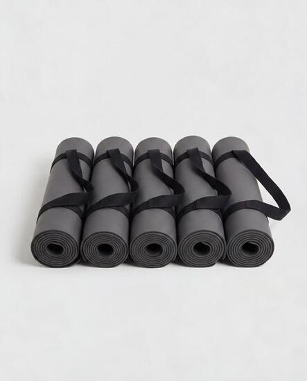 Yoga Pilates Barre Mat Set van 5 Premium Boogvorm 183x68cm Steengrijs
