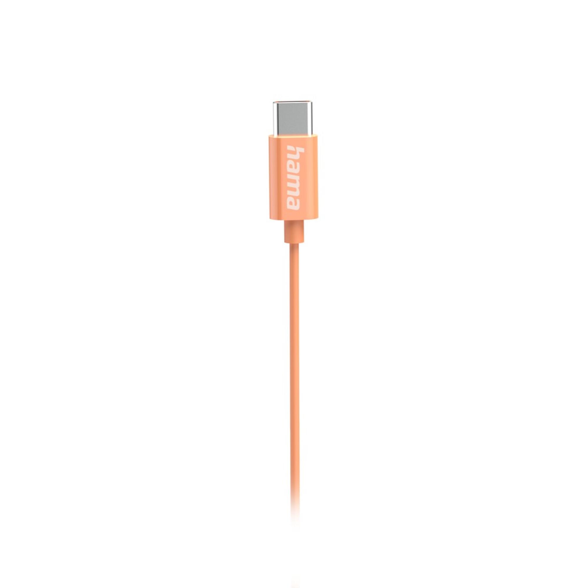 HAMA Kopfhörer Curly, In-Ear USB-C Mikrofon, Orange 4/6