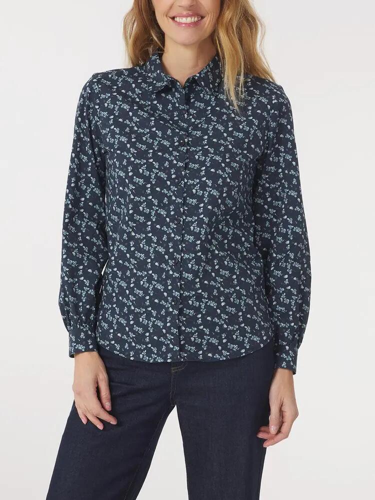 Chemise manches longues Femme - ADELLCHE Bleu Marine 2/5