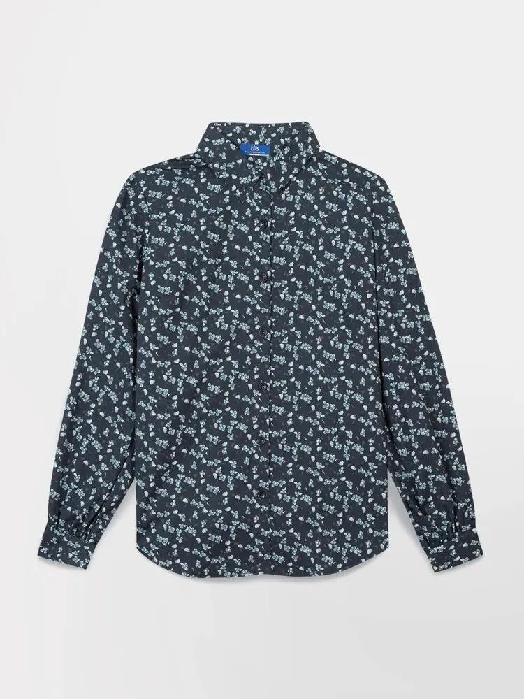 Chemise manches longues Femme - ADELLCHE Bleu Marine 5/5