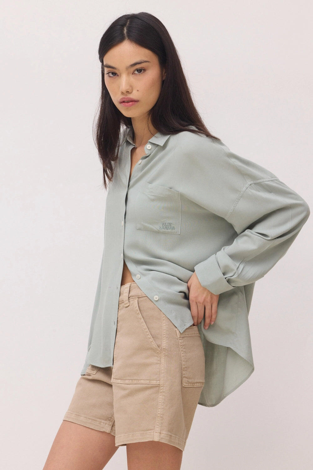 Camisa Mujer Washed Sage 100% Viscosa 1/4