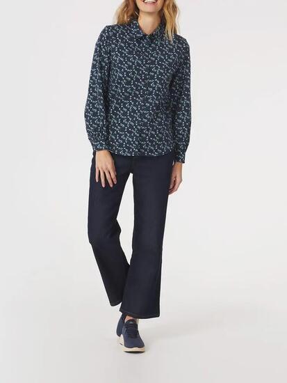 Chemise manches longues Femme - ADELLCHE Bleu Marine