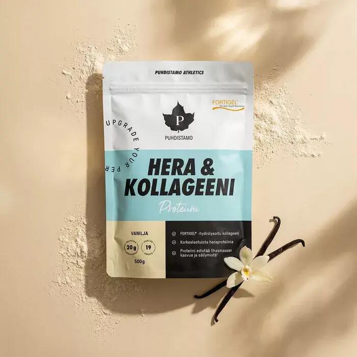 HERA Whey Protein Tejsavófehérje + Kollagén Vaniliás, 500g 2/4