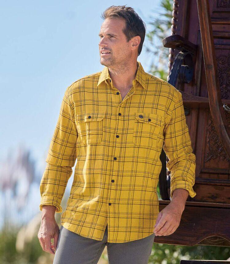 Chemise Flanelle Jaune à Carreaux 3/7