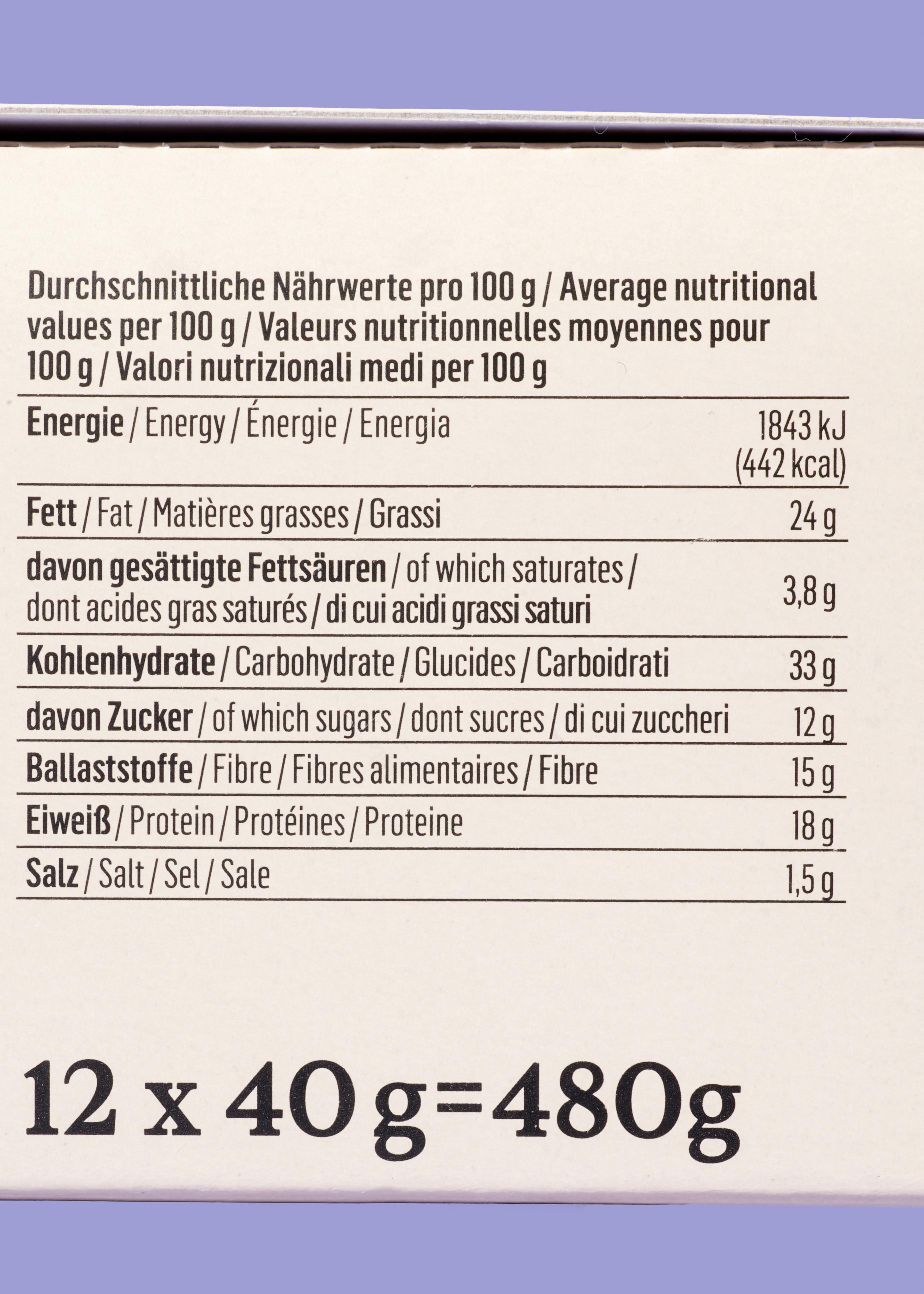 Barre salée aux cacahuètes, tomates et herbes 12 x 40 g 6/7