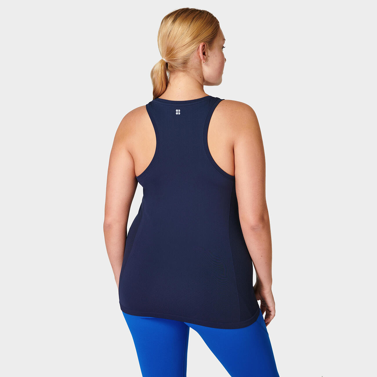 SWEATY BETTY Athlete Seamless Workout Tank Top  DONKERBLAUW XL 3/7