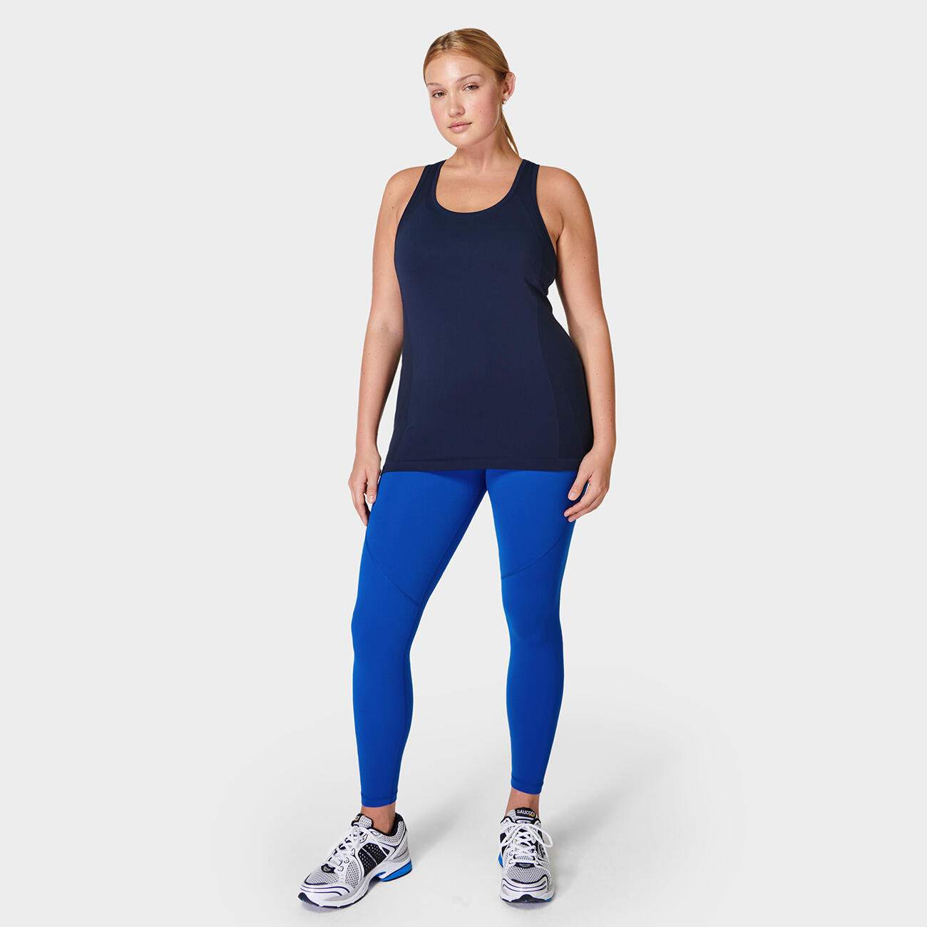 SWEATY BETTY Athlete Seamless Workout Tank Top  DONKERBLAUW XL 5/7