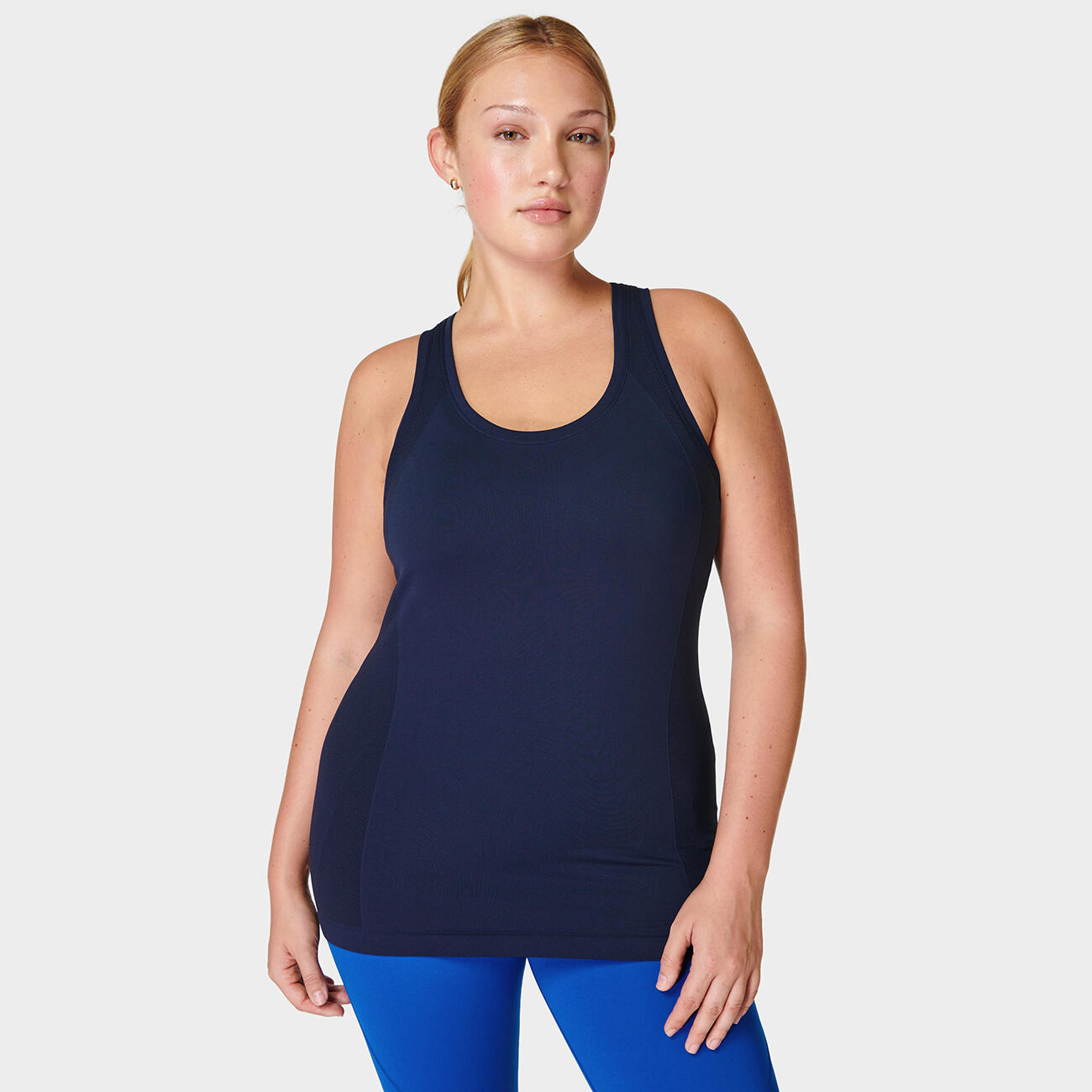 SWEATY BETTY Athlete Seamless Workout Tank Top  DONKERBLAUW XL 4/7