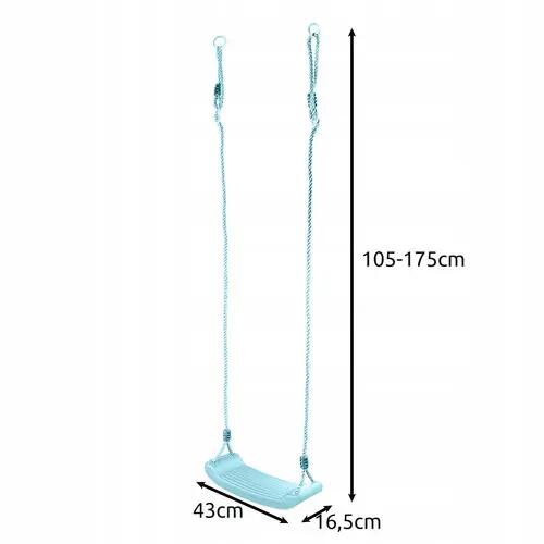 Gyermek kerti hinta - kék, 43 cm ülőfelülettel, 105-175 cm kötéllel 3/3