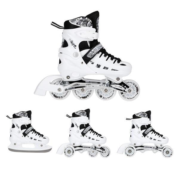 Nils Extreme - Patins À Roulettes Avec Patin De Hockey Interchangeable Led Nils Extreme Nh10905 - Rollers En Ligne - Blanc|noir - 35/38 - Decathlon