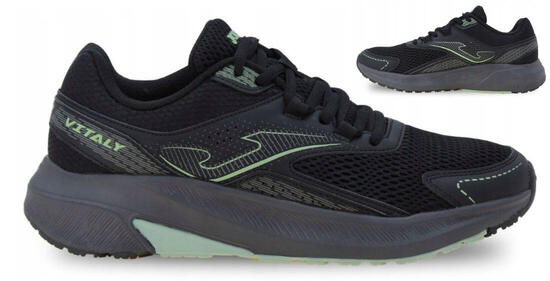 Joma Vitaly Men 2641 Negro Verde – Zapatillas Running Hombre con Mesh VTS y Medi