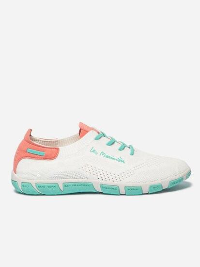 Tennis toile Femme - JANESSA Blanc Pêche Opaline