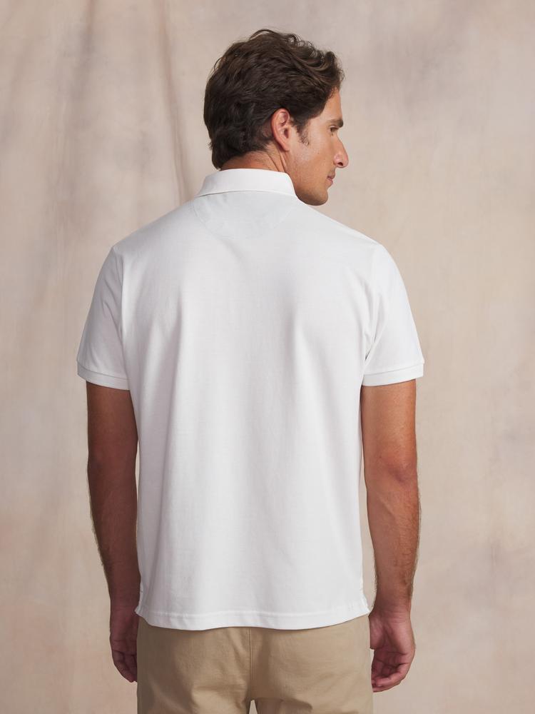 Polo manches courtes - Homme - Coupe ajustée - CLIDEPOL - Blanc 2/6