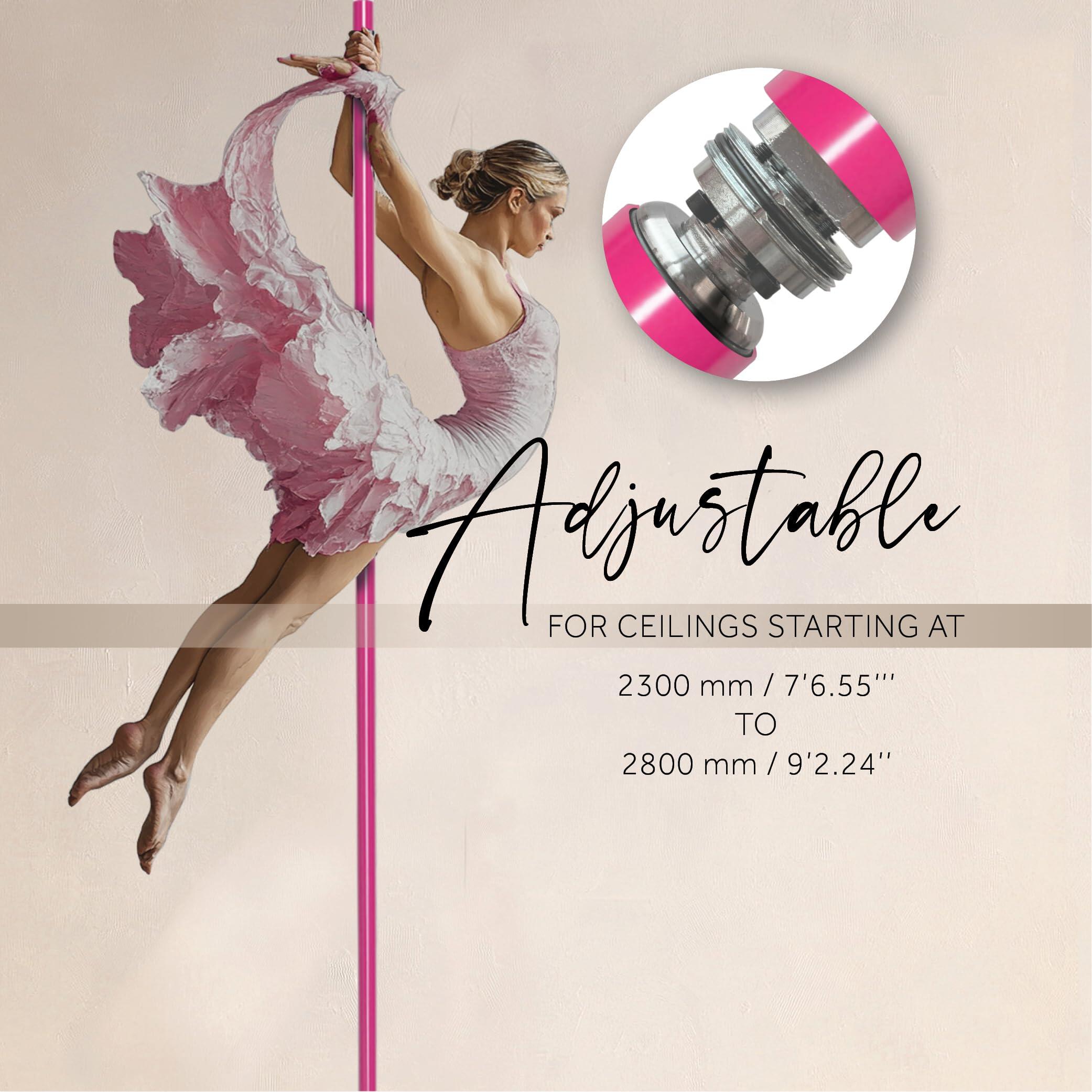 Classic G2 Standard Lock, poteau de danse portable, ROSE, 45mm 3/6