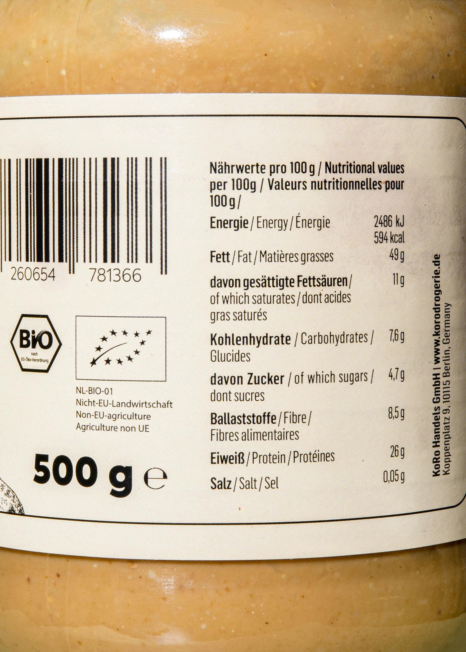 Purée de cacahuètes crunchy bio 6 x 500 g 5/7