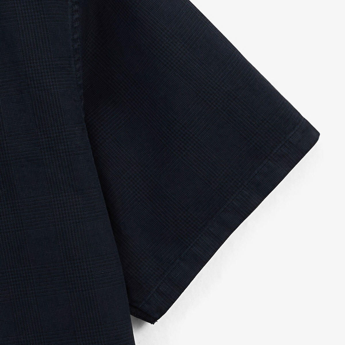 Camicia a maniche corte Caracas in cotone e lino blu navy 4/4