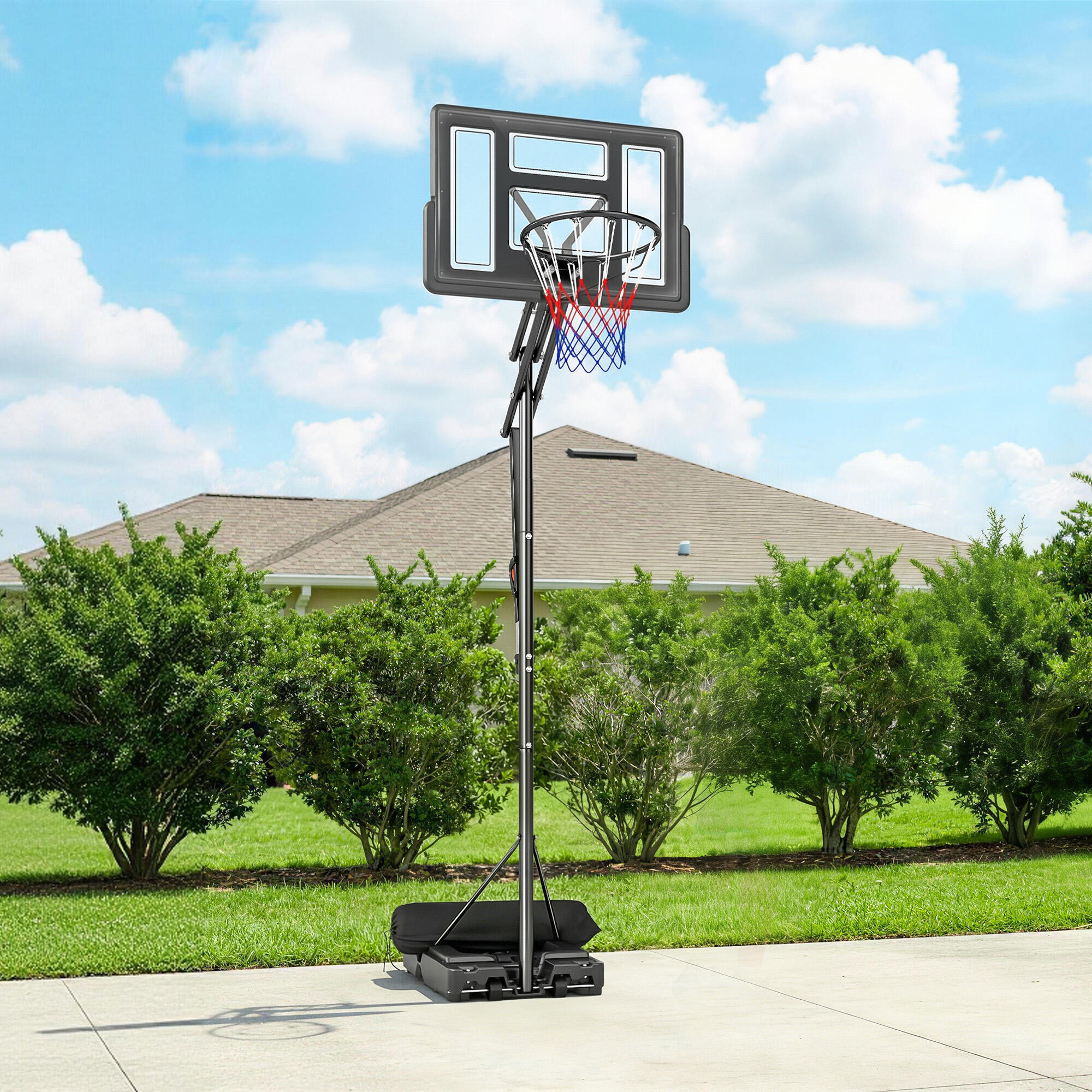 Tabela de basquetebol 120x120x370 cm preto SPORTNOW 2/5