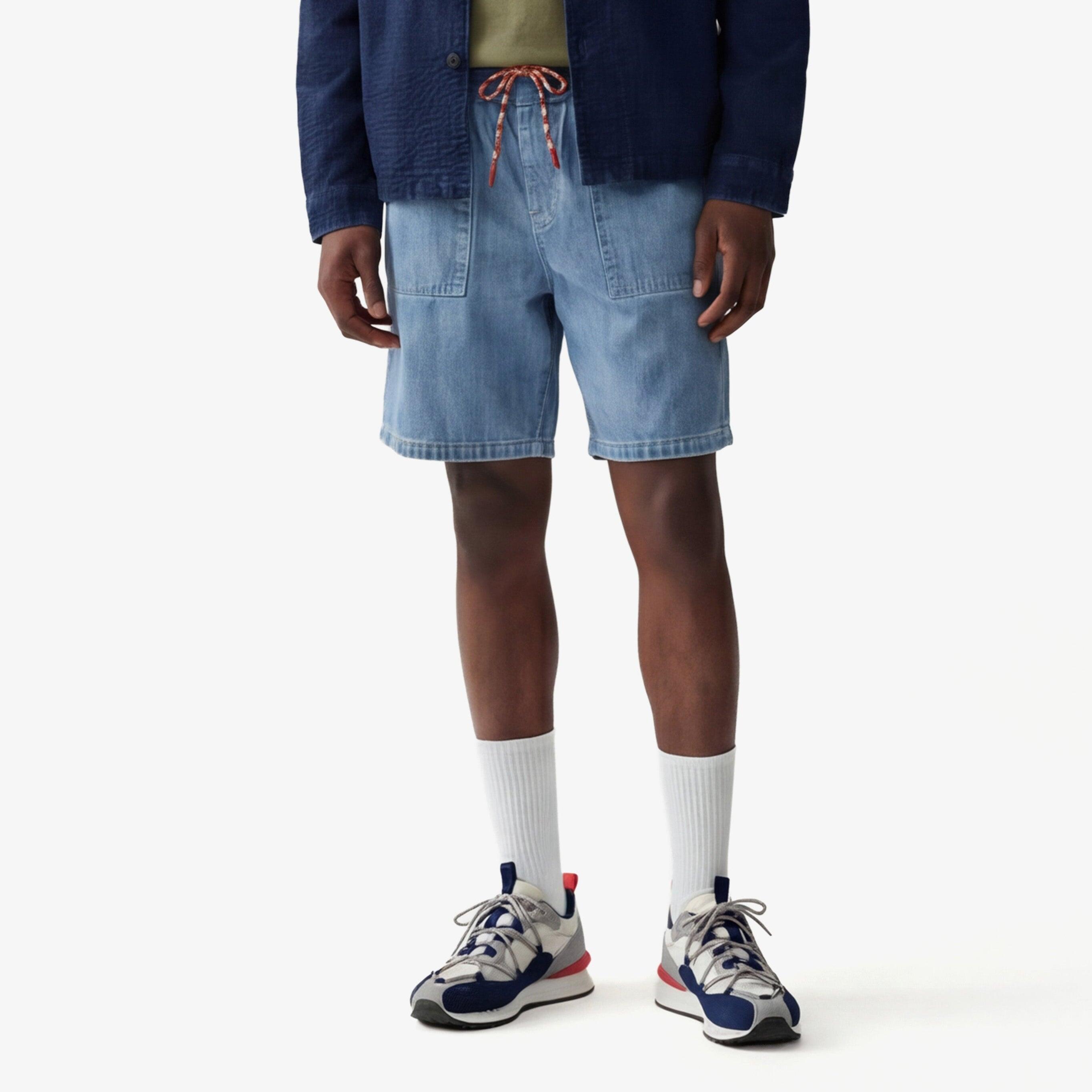 Bermuda 550 in cotone blu denim dalla vestibilità ampia 2/6