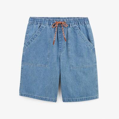 Bermuda 550 van katoen, ruim model, blauw denim