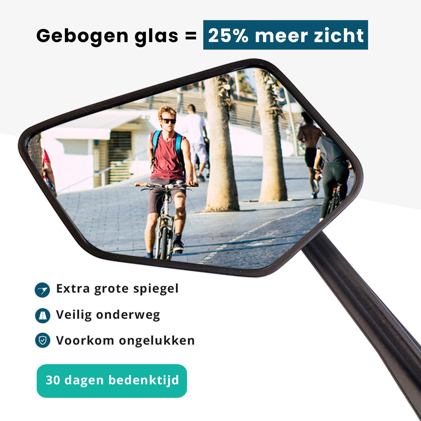 Rétroviseur gauche Vebics pour vélo, grand modèle 2/4