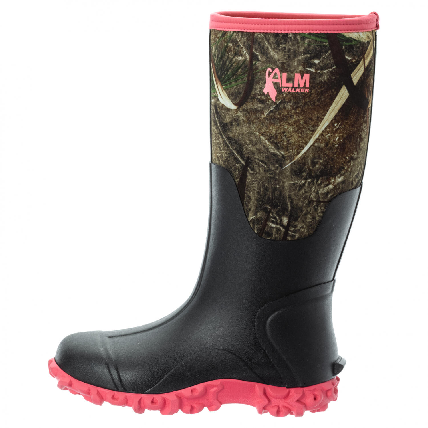 Almwalker Neoprenstiefel Fleur Damen (Schwarz/Camouflage/Pink) Größe 39 2/5