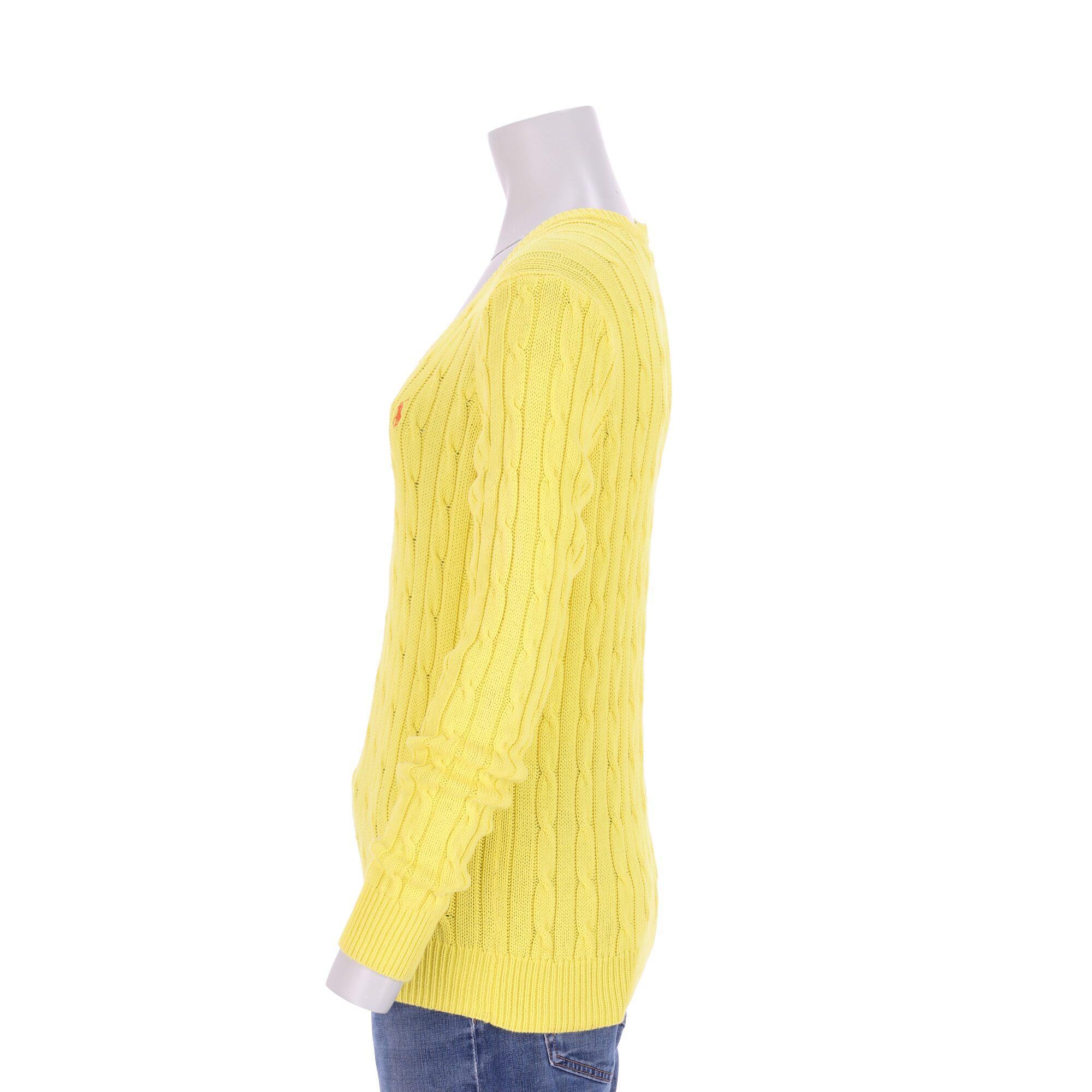 Second life - Polo Ralph Lauren Women's Cable Knit Sweater Yellow - Excellent 3/7
